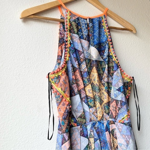 Anthropologie Ranna Gill Condesa Maxi Size M Geometric Studded Embroidered - Picture 9 of 16